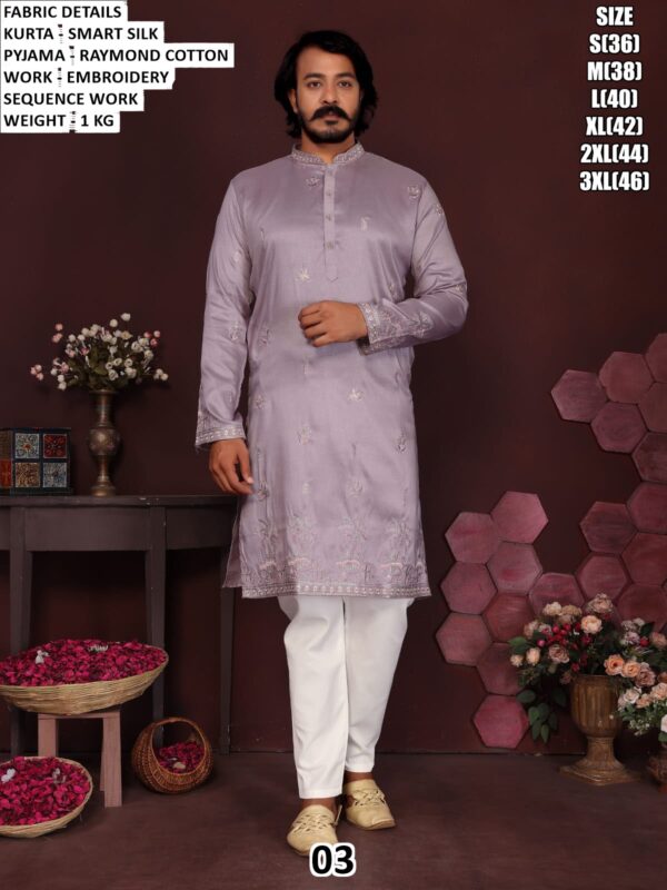 Smart Silk Embroidery Kurta Pajama Set