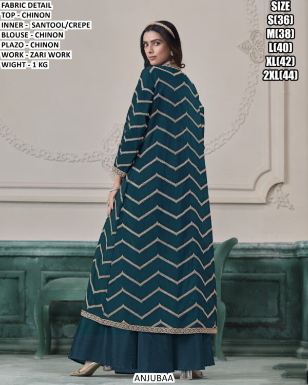 Chinon Palazzo Suit Set With Designer Zari Work
