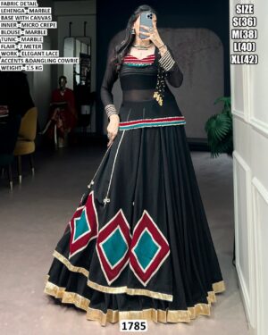 Marble Lehenga Blouse Tunic Set For Women