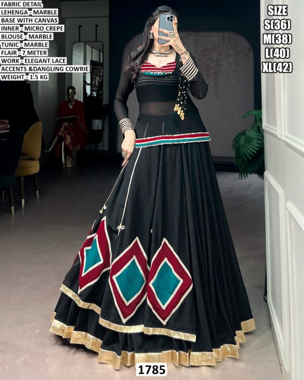 Marble Lehenga Blouse Tunic Set For Women