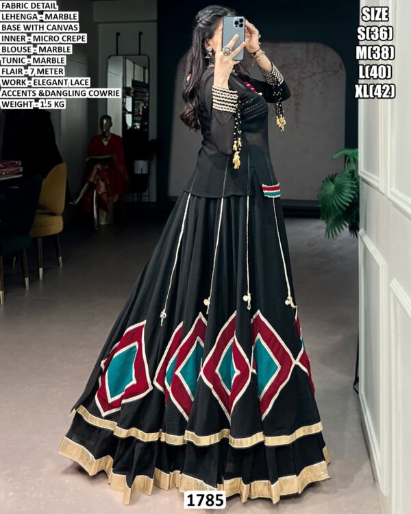 Marble Lehenga Blouse Tunic Set For Women