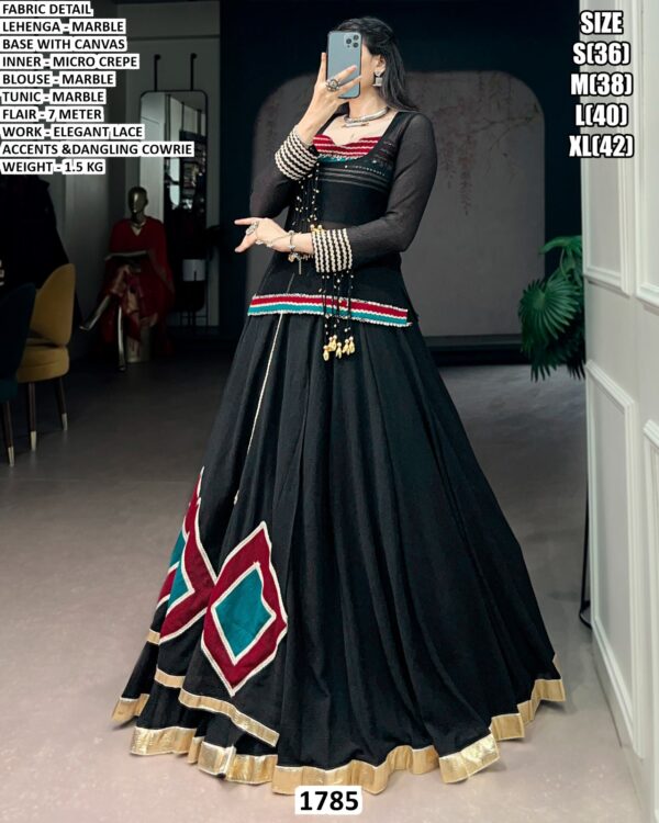 Marble Lehenga Blouse Tunic Set For Women