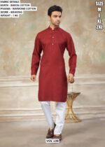 Rayon Cotton Weaving Kurta Pajama Set