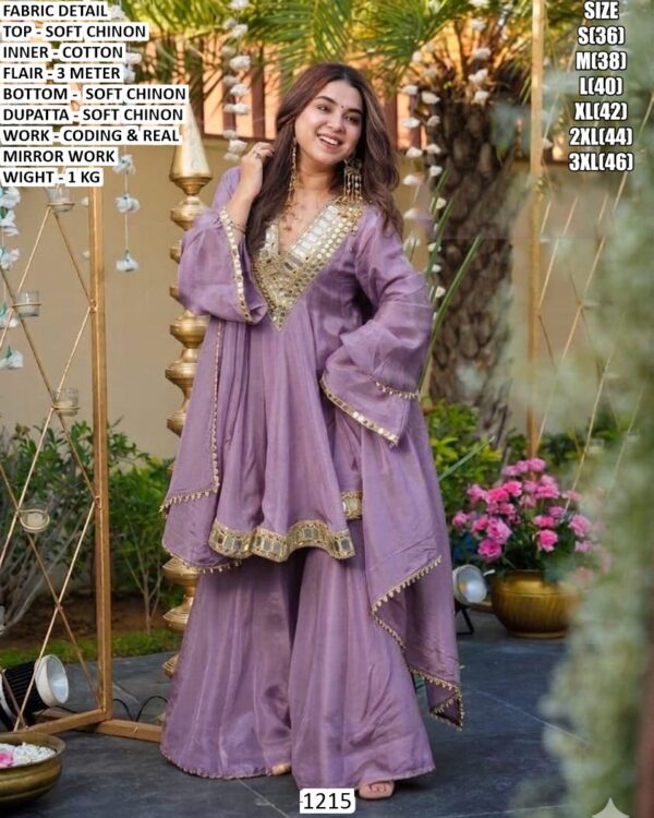 Soft Chinon Designer Ethnic Set With Real Mirror Work
