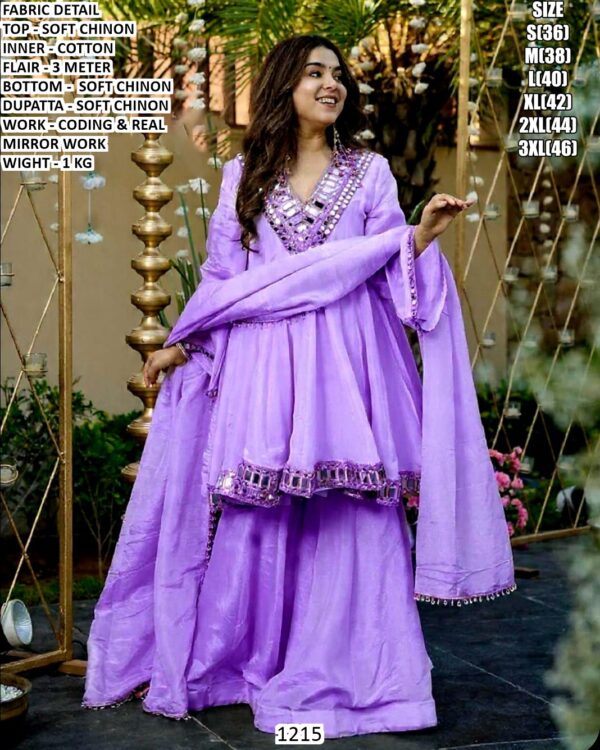 Soft Chinon Designer Ethnic Set With Real Mirror Work