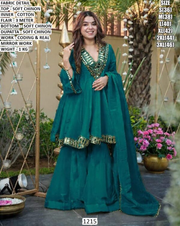 Soft Chinon Designer Ethnic Set With Real Mirror Work