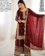 Designer Fendi Silk Top Bottom Dupatta Set