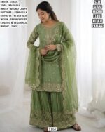 Designer Fendi Silk Top Bottom Dupatta Set