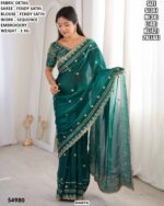 Fendy Satin Sequence Embroidery Saree