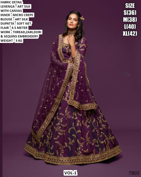 Elegant Sequins Embroidery Lehenga For Women
