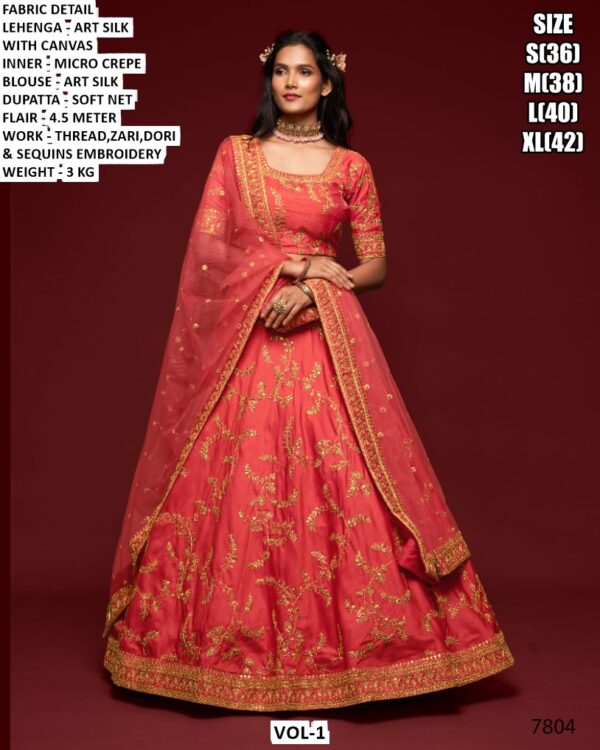 Elegant Sequins Embroidery Lehenga For Women