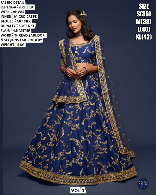 Elegant Sequins Embroidery Lehenga For Women