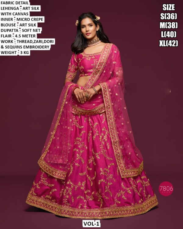 Elegant Sequins Embroidery Lehenga For Women