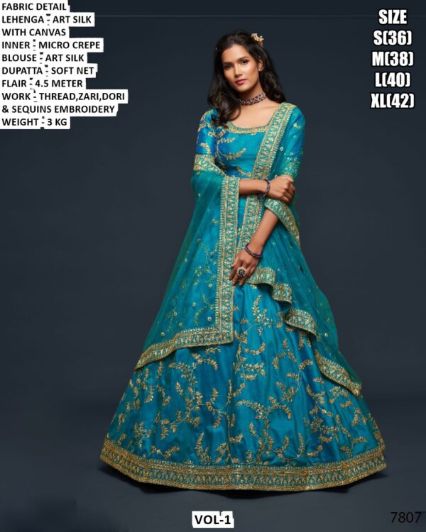 Elegant Sequins Embroidery Lehenga For Women