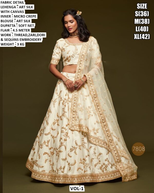 Elegant Sequins Embroidery Lehenga For Women
