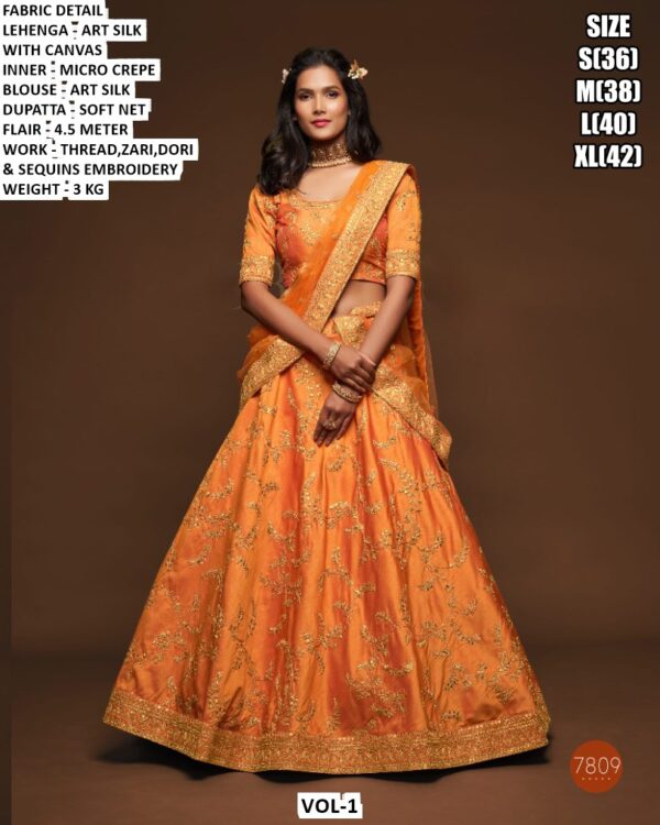Elegant Sequins Embroidery Lehenga For Women