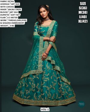 Elegant Sequins Embroidery Lehenga For Women