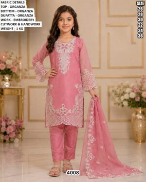 Trendy Girls Occasion Wear Organza Outfit