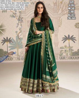 Festive Wear Embroidered Gown For Women