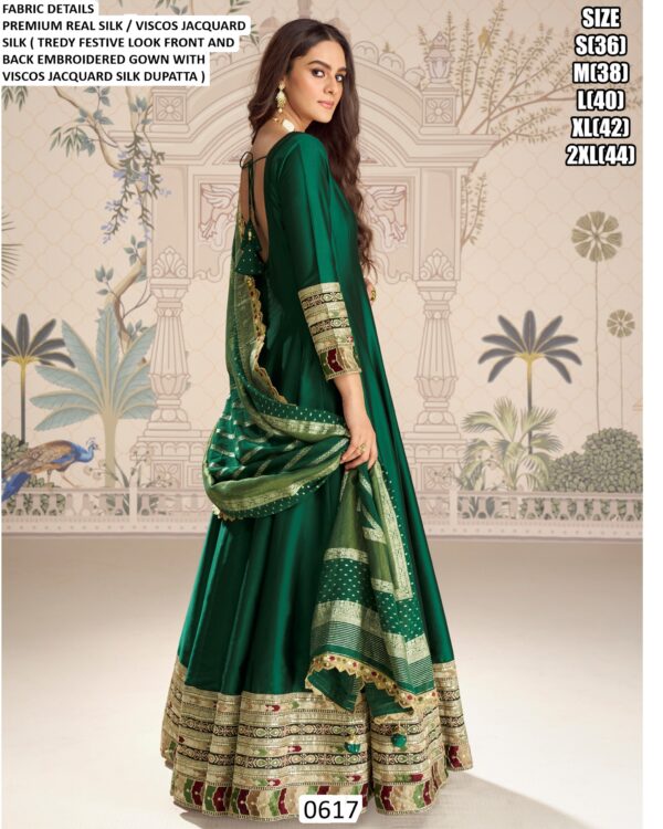 Festive Wear Embroidered Gown For Women