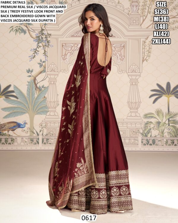 Festive Wear Embroidered Gown For Women