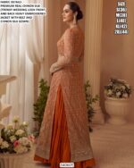 Wedding Wear Chinon Silk Gown With Belt