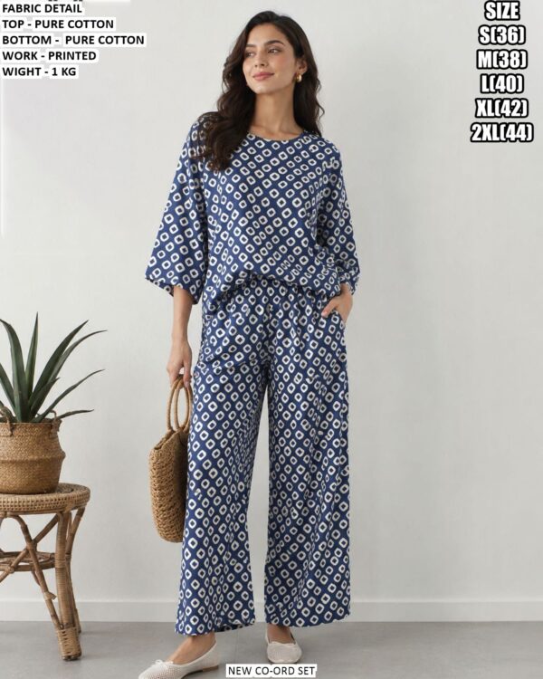 Pure Cotton Co-Ord Set With Printed Work