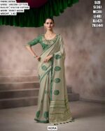 Premium Viscose Cotton Saree With Matching Blouse
