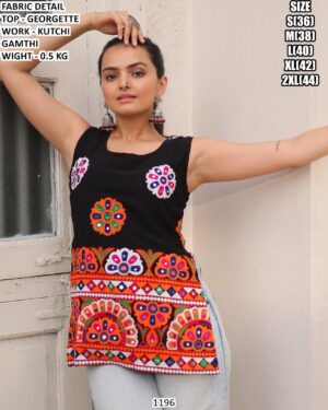 Georgette Top With Kutchi Gamthi Work