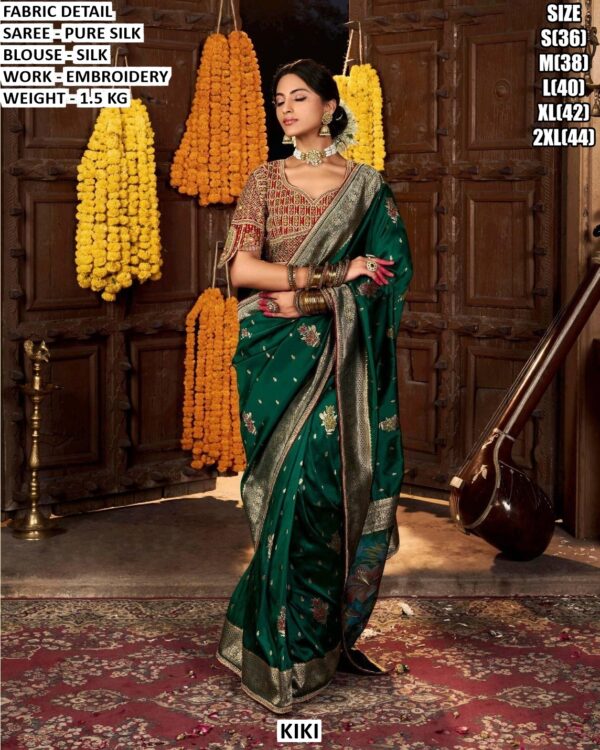 Pure Silk Saree With Elegant Embroidery Work
