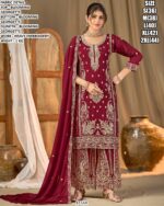 Blooming Georgette Top Bottom Set With Dupatta
