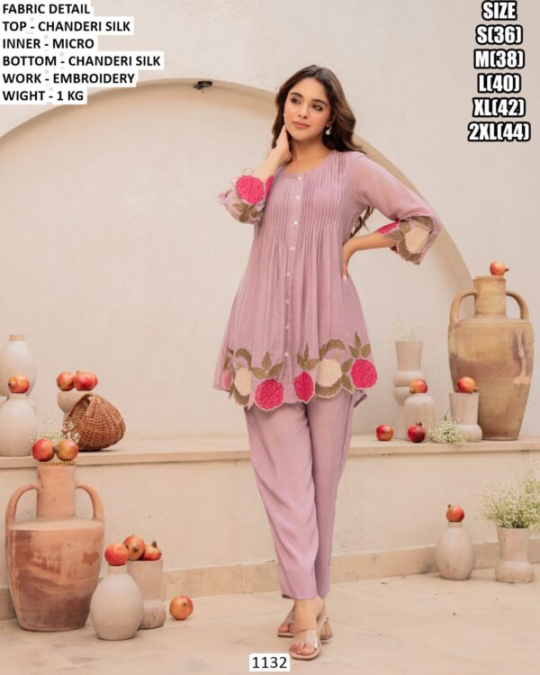 Casual Wear Chanderi Silk Top Bottom Set For Women