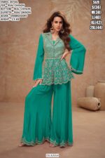 Real Chinon Embroidered Palazzo Suit Set
