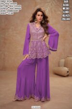 Real Chinon Embroidered Palazzo Suit Set