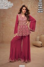 Real Chinon Embroidered Palazzo Suit Set