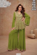 Real Chinon Embroidered Palazzo Suit Set