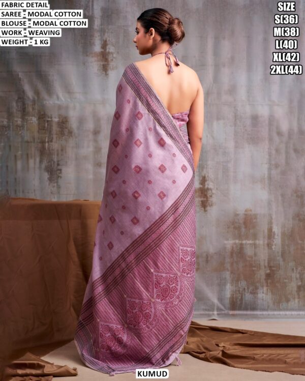 Modal Cotton Weaving Saree With Blouse