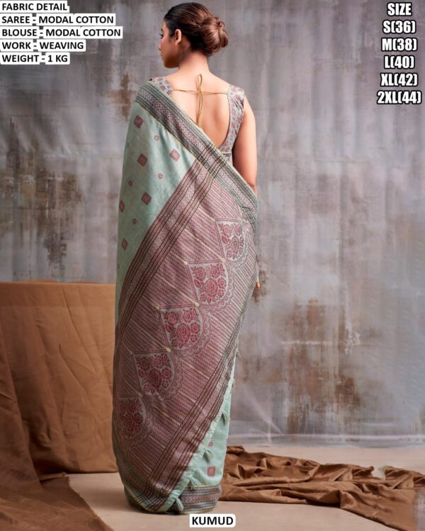 Modal Cotton Weaving Saree With Blouse