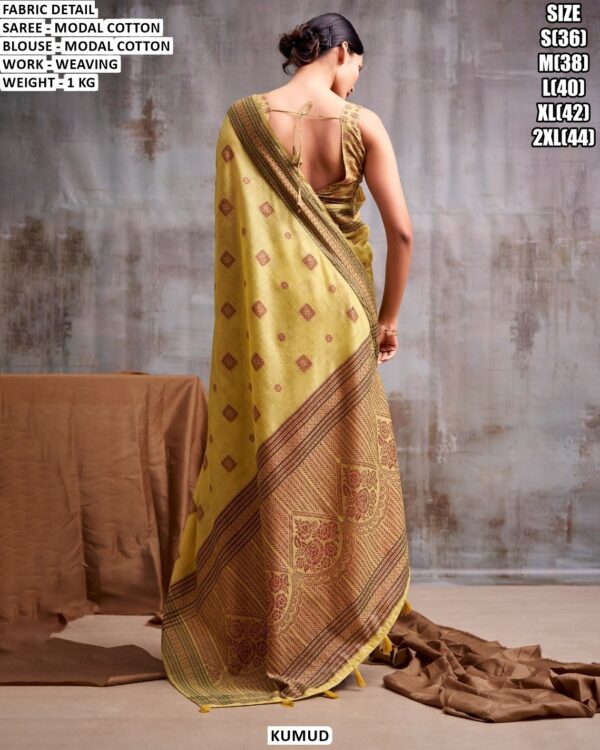 Modal Cotton Weaving Saree With Blouse