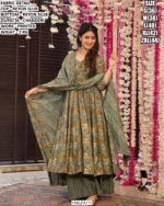 Designer Rayon Slub Top Bottom Dupatta Set