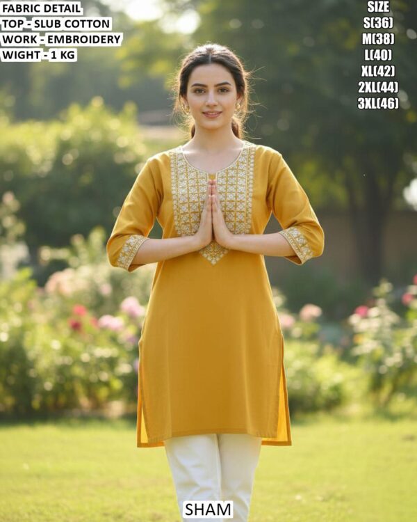 Designer Slub Cotton Casual Top For Women