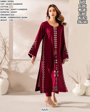 Heavy Chanderi Cotton Top Bottom Set