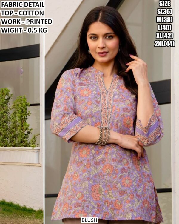 Comfortable Cotton Printed Office Wear Top