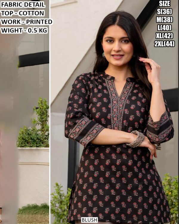 Comfortable Cotton Printed Office Wear Top