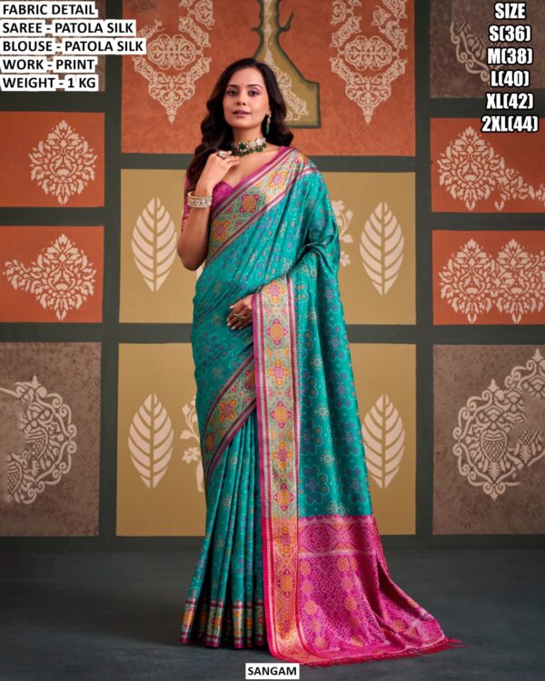 Elegant Printed Patola Silk Saree For Women