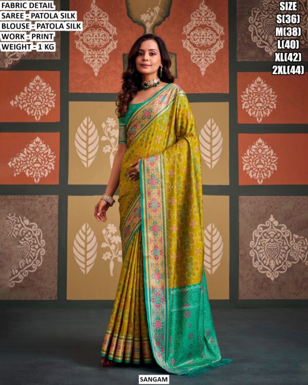 Elegant Printed Patola Silk Saree For Women