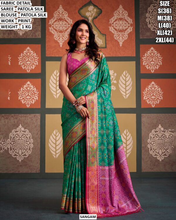 Elegant Printed Patola Silk Saree For Women
