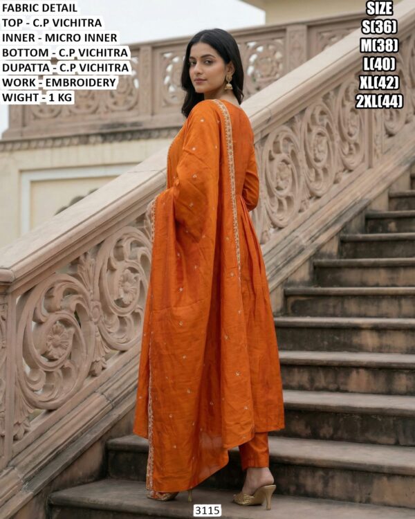 Premium C.P Vichitra Top Bottom Set