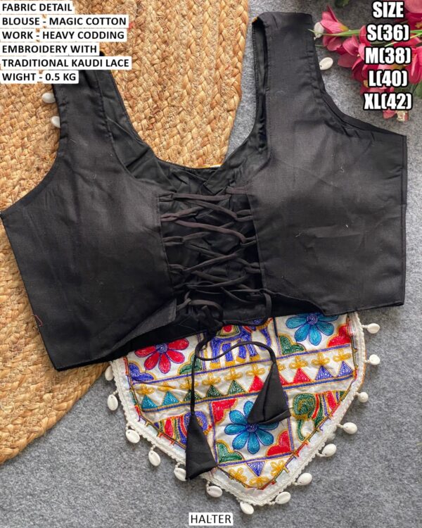 Traditional Kaudi Lace Embroidery Blouse