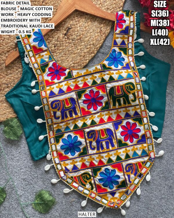 Traditional Kaudi Lace Embroidery Blouse